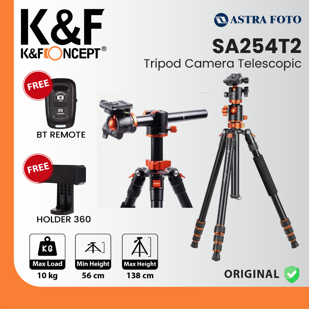 KNF K&F Concept SA254T2 Tripod Kamera DSLR Mirrorless Telescopic