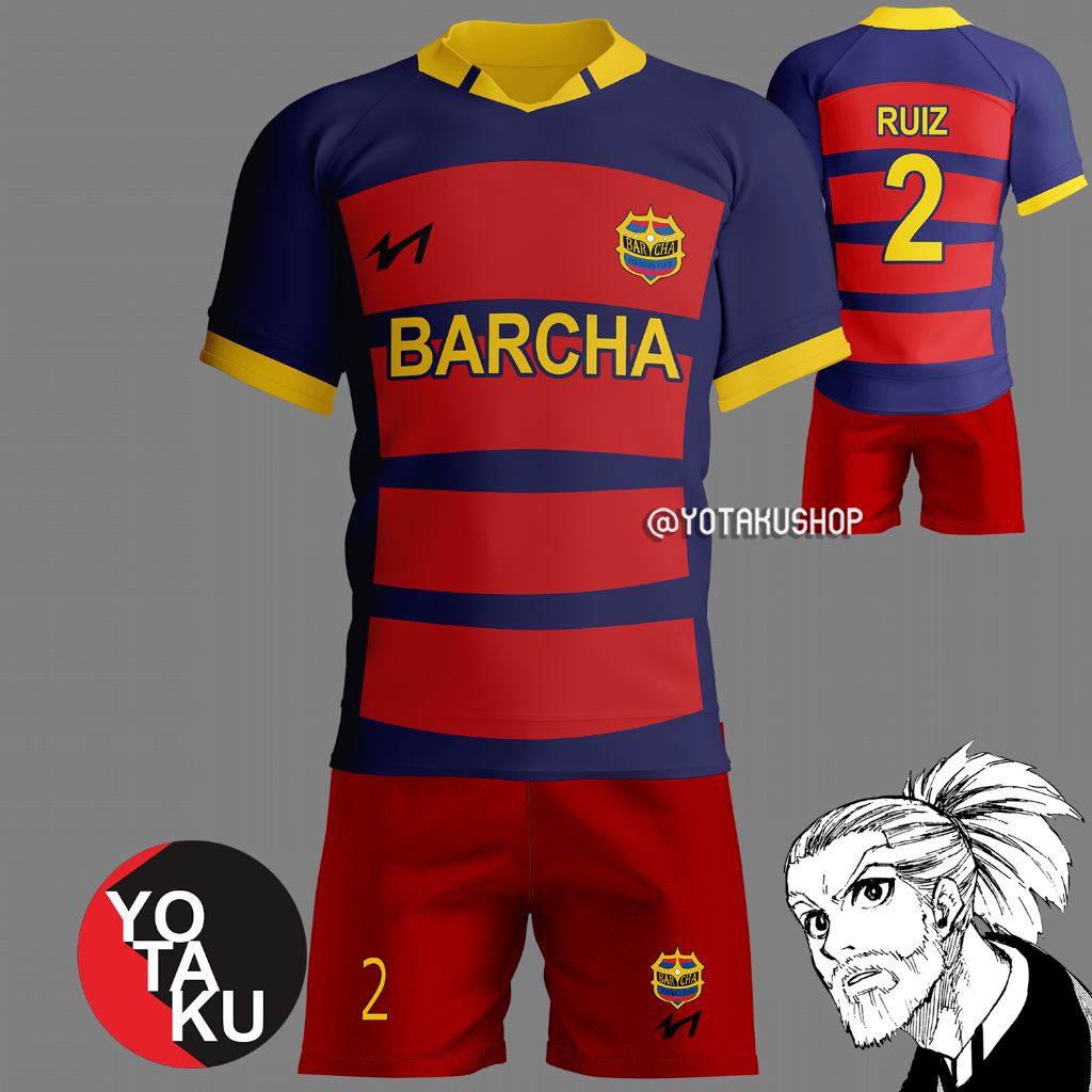 Jersey Anime Cosplay Blue Lock FC BARCHA 2 Ruiz Full Set YOTACOS
