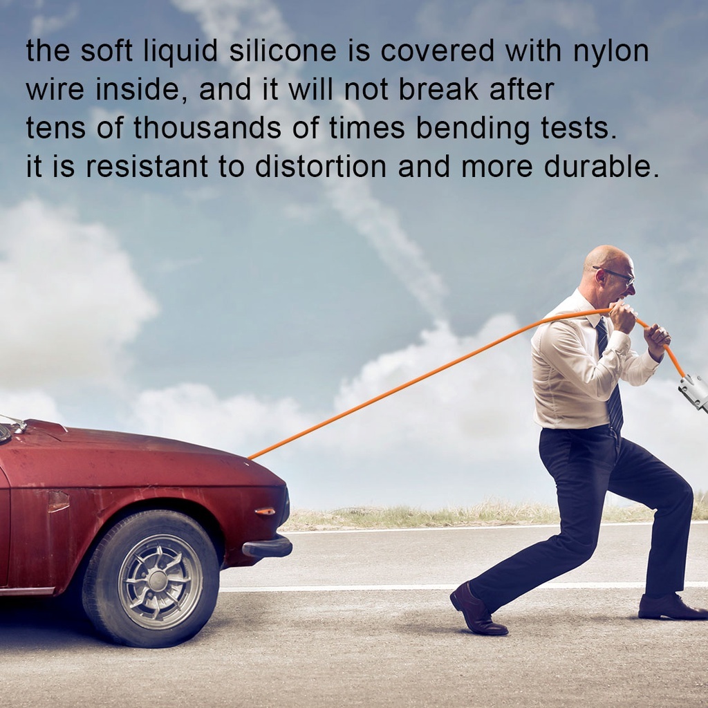 INONE Kabel Data Type C / Lightning Fast Charging Panjang 1 Meter USB Kabel Data Durable Silicon Orange Untuk Handphone Android/Ios-4