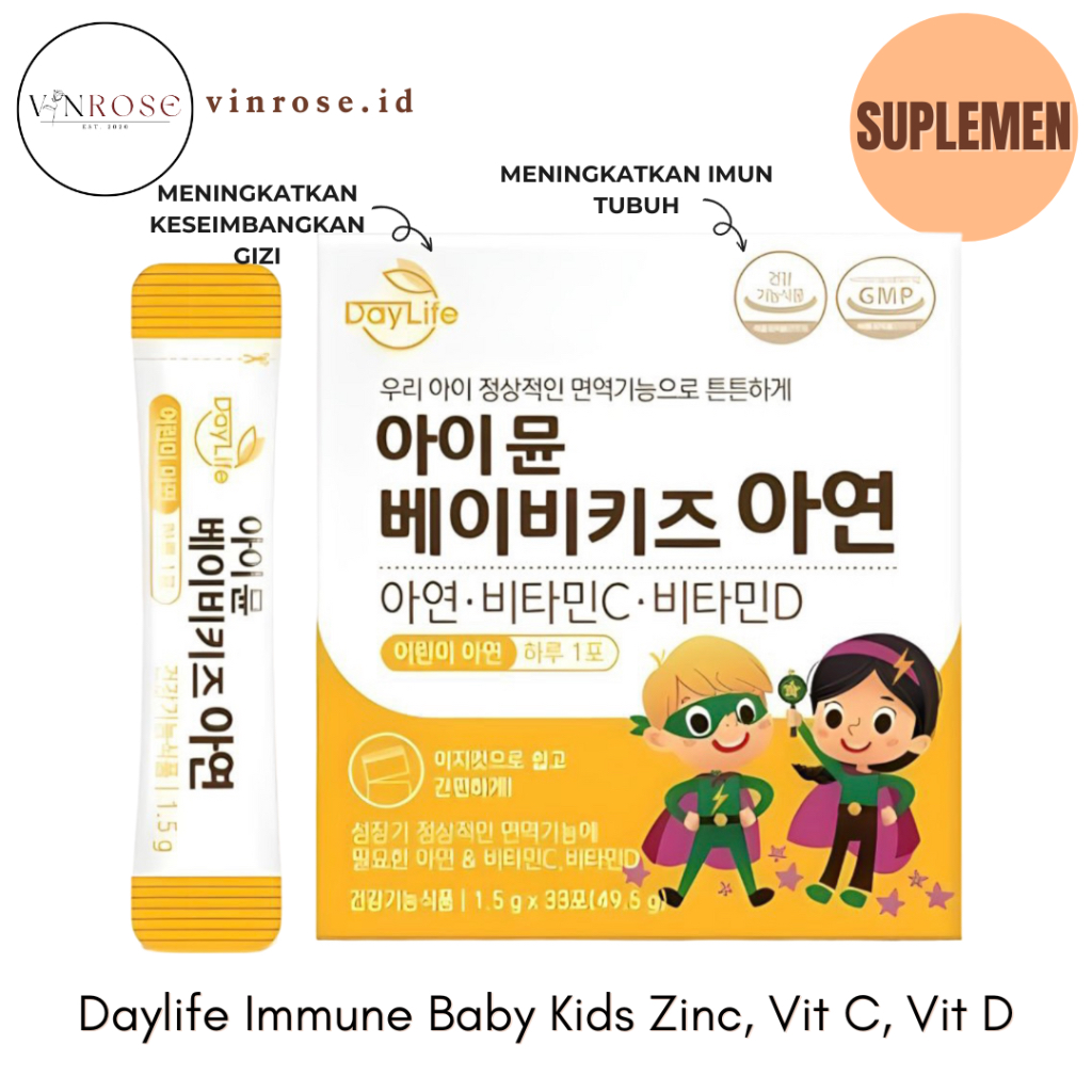 Daylife Immune Baby Kids Zinc, Vitamin C, Vitamin D/ Vitamin Anak