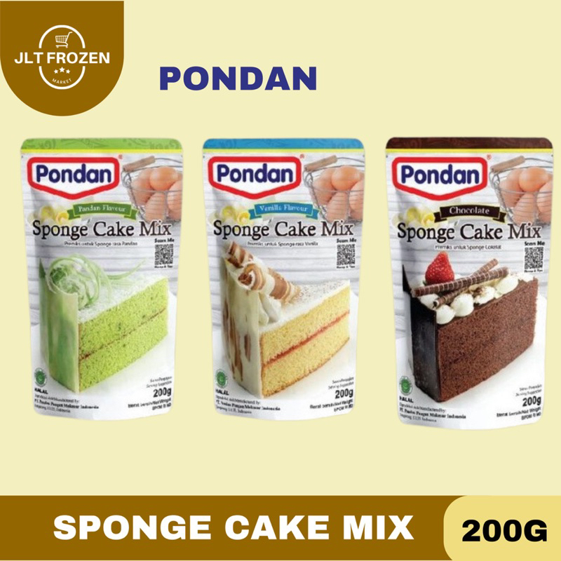 

Pondan Sponge Cake Mix / Tepung Premix Kue Sponge / Premiks Tepung Kue Sponge Pandan / Vanila / Coklat - 200g