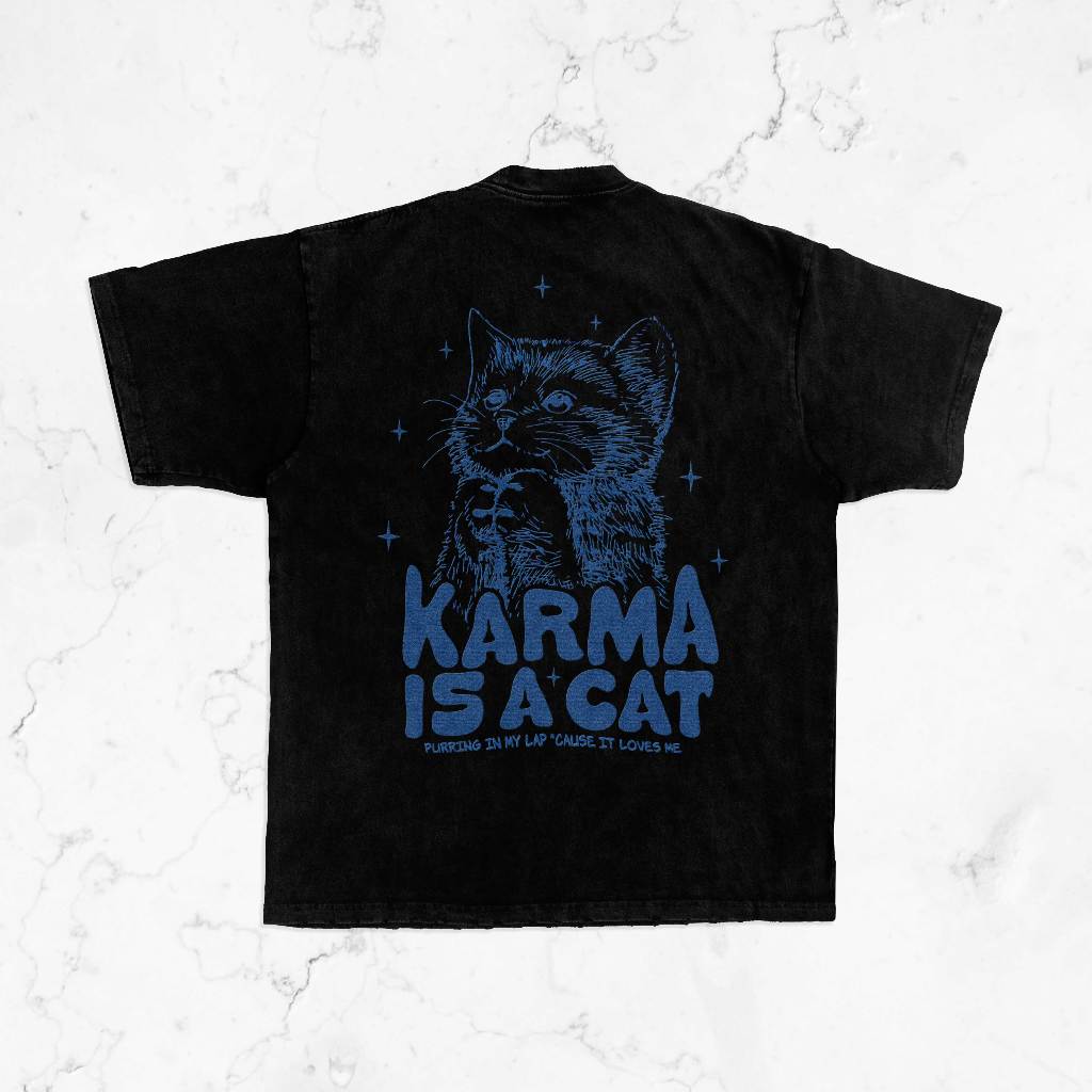 T-shirt Oversized Heavyweight 16s By Reputation - KARMA IS A CAT ( TAYLOR SWIFT )