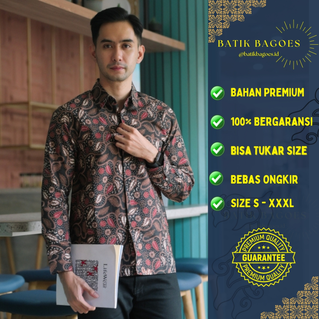 Batik Pria Lengan Panjang Kemeja Batik Pria Furing Asli Solo Batik Premium