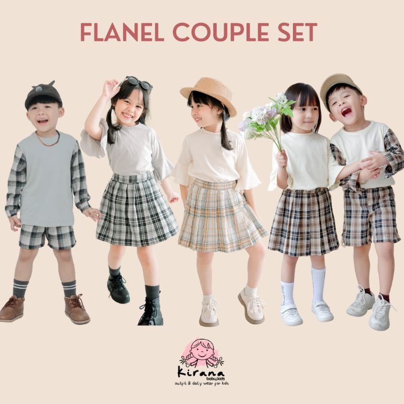 FLANEL COUPLE SET / SETELAN COUPLE ANAK