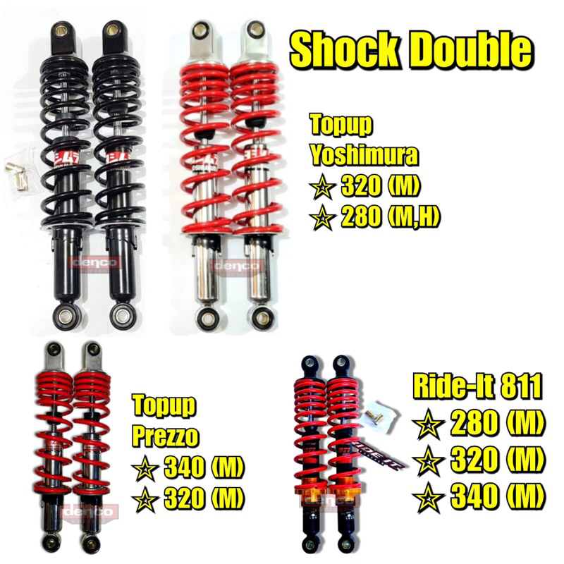 Cunciki5 - Shockbreaker Belakang Yss Top Up 340Mm Supra X Wave Supra Fit Revo Skok 280/320Mm