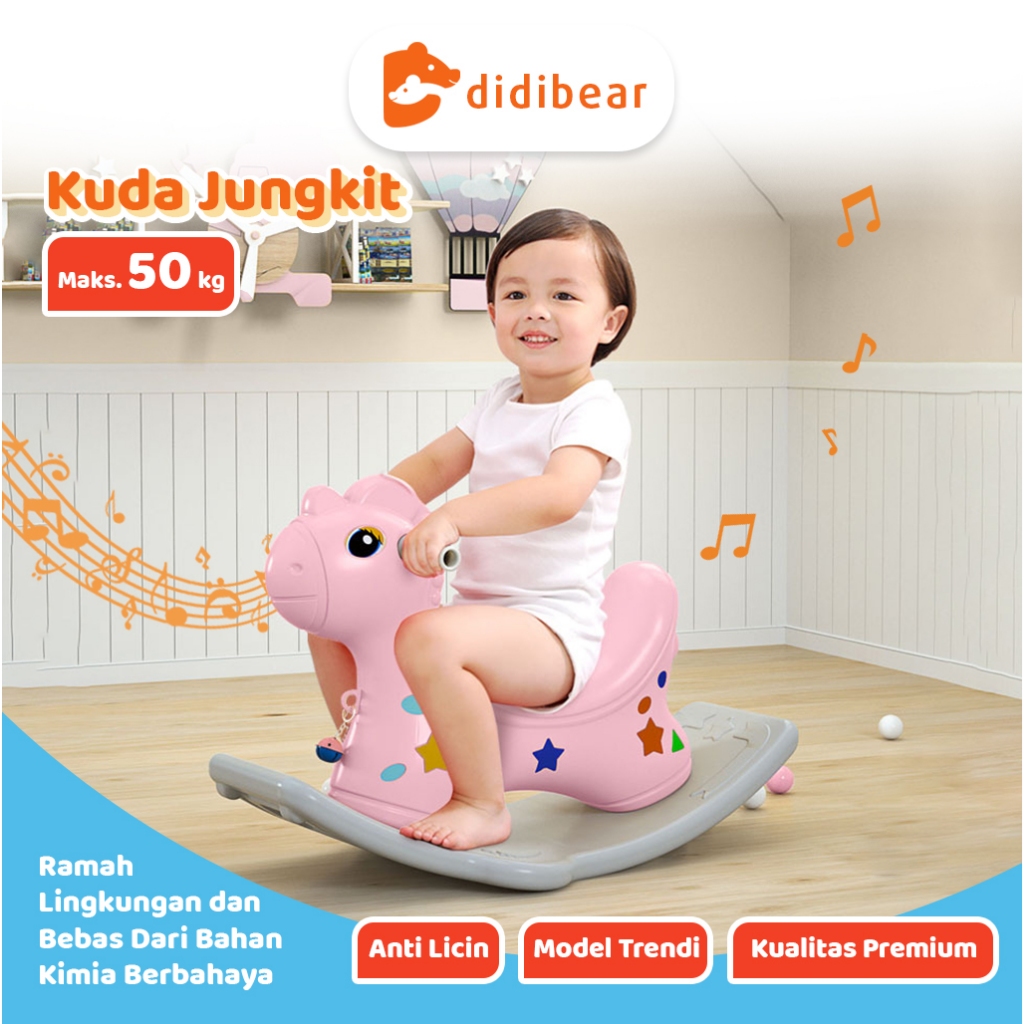 Didibear Ride On 3in1 Mainan Anak Kuda Anak Kuda Kudaan Jungkat Jungkit Premium