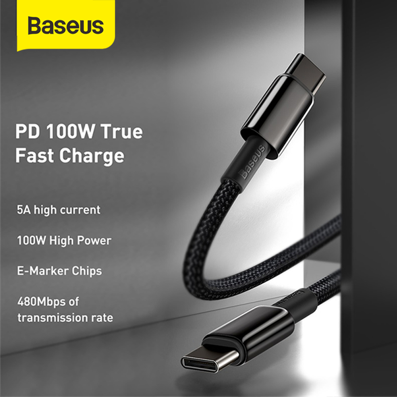 Baseus Kabel Data Type-C to Type-C Fast Charge PD Quick Charge 4.0 100W 2M