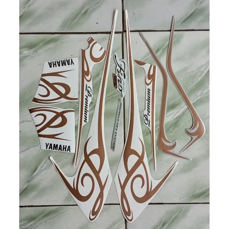 Stiker Striping Motor Yamaha Fino 125 Premium 2016 Putih Sticker Lis Body Standar