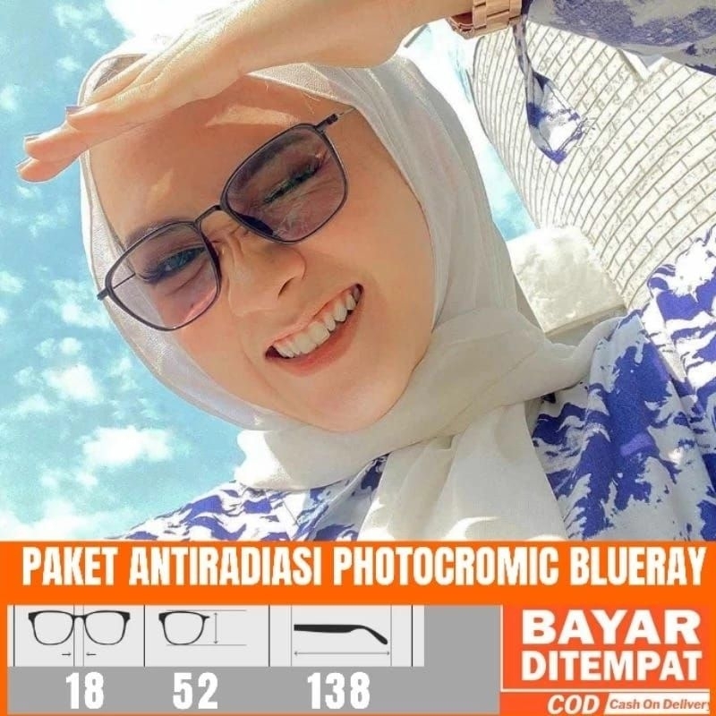 Kacamata Lensa Photocromic Antiradiasi Blueray Bluecromic Photobrown Kode 2189