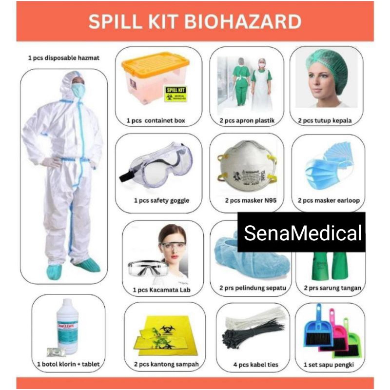 Spill Kit Infeksius B3 Biohazard Medical Response Kit Ekonomis