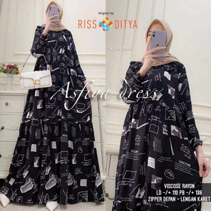 Gamis Syar'i Bahan Rayon Viscose Premium Bahan Adem Jatuh Ada LD 110 LD 120