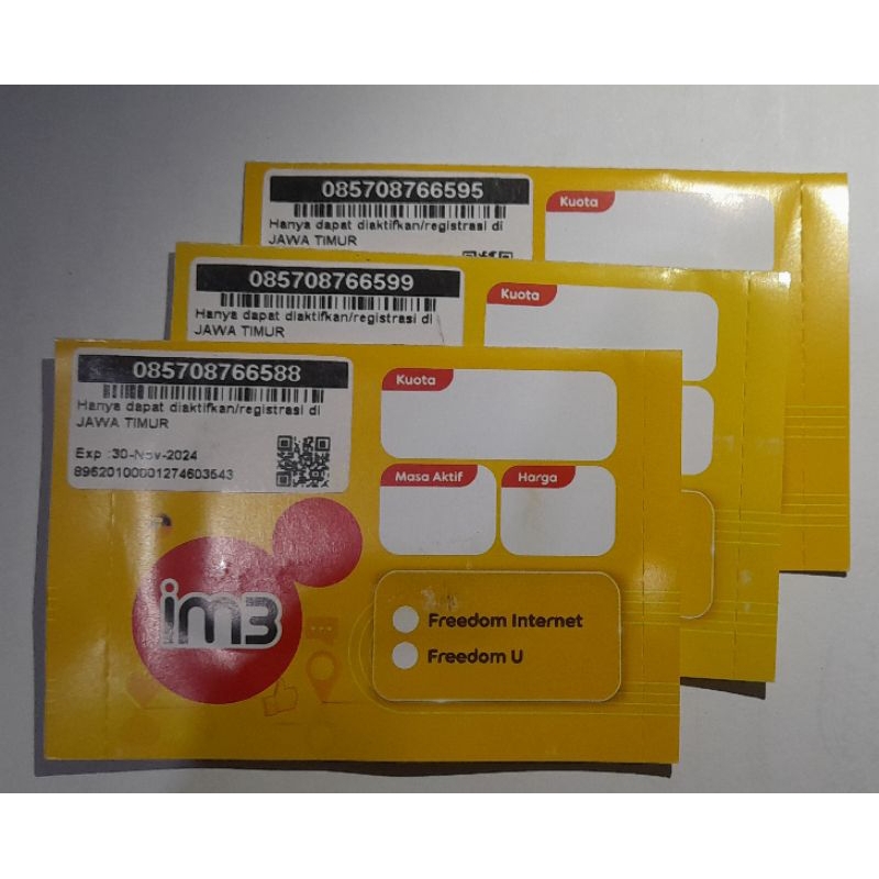 Perdana Nomer Cantik im3 indosat kembar enam (66) pulsa 0k EXP November 2024