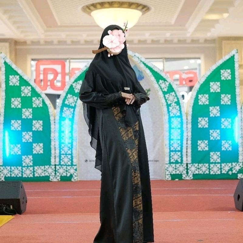 gamis batik brokat
