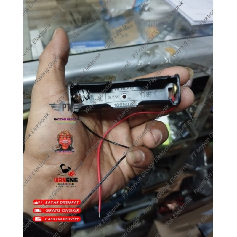 Holder Battery 3.7v 1 slot DIY Tempat Batre