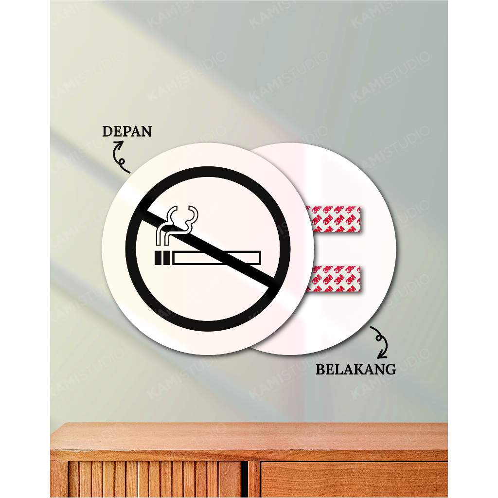 TULISAN NO SMOKING 20X20 CM  / SIGN TEMPEL NO SMOKING / TEMPELAN DINDING NO SMOKING