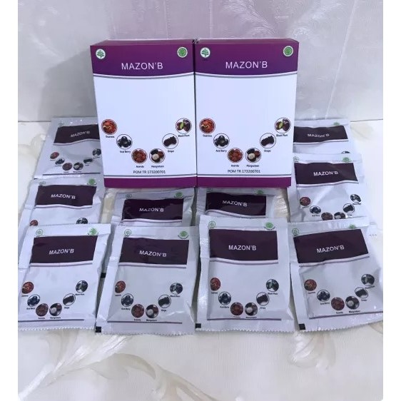 Mazon B Box Kecil Isi 10 Sachet | Mazon Berries Herbal Alami Kesehatan 100% Original