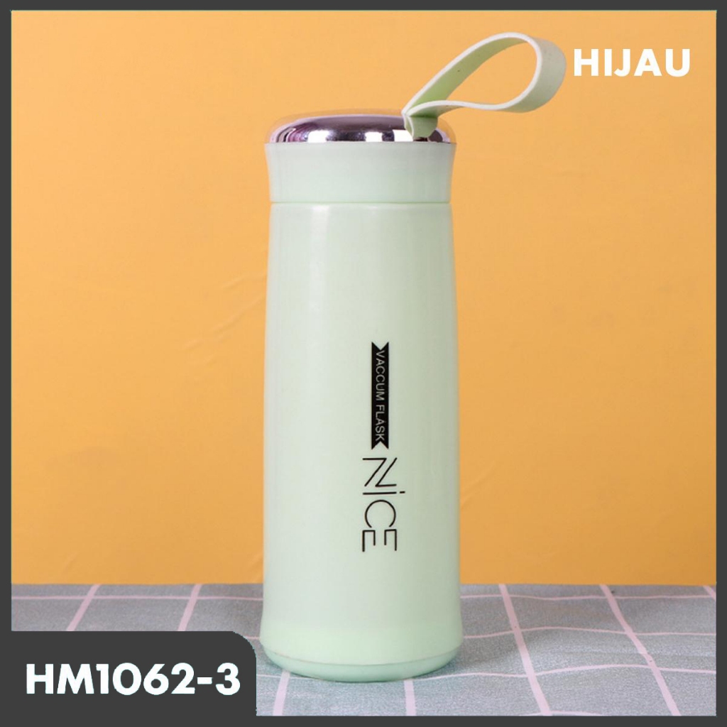 Botol Minum Nice I Botol Minum Anak Nice I Botol Tumblr I Botol 400ml BPA FREE I Botol Minum Lucu Aesthetic-HIJAU