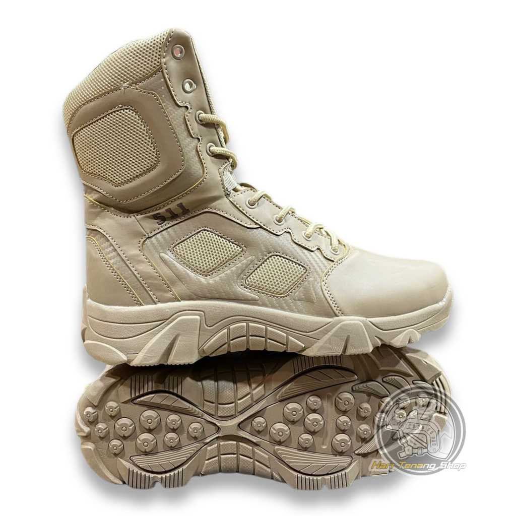 [S.069] Sepatu Boots Pria/ Sepatu Tactical Pria/Sepatu DPL Warna Cream Bahan Cordura/Seaptu Boots Ta