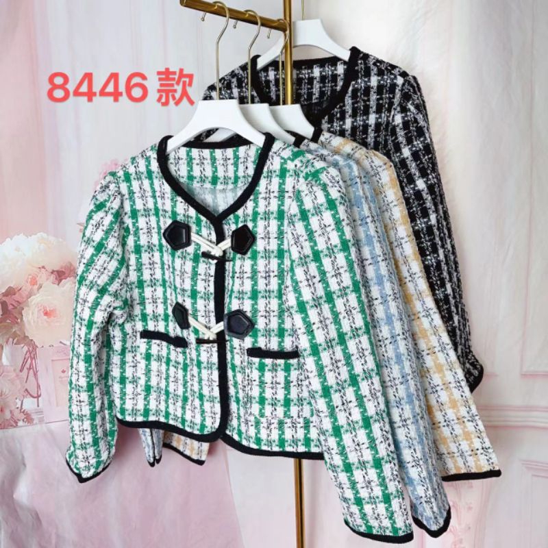 atasan tweed crop/jaket tweed crop/atasan wanita/atasan crop/tweed