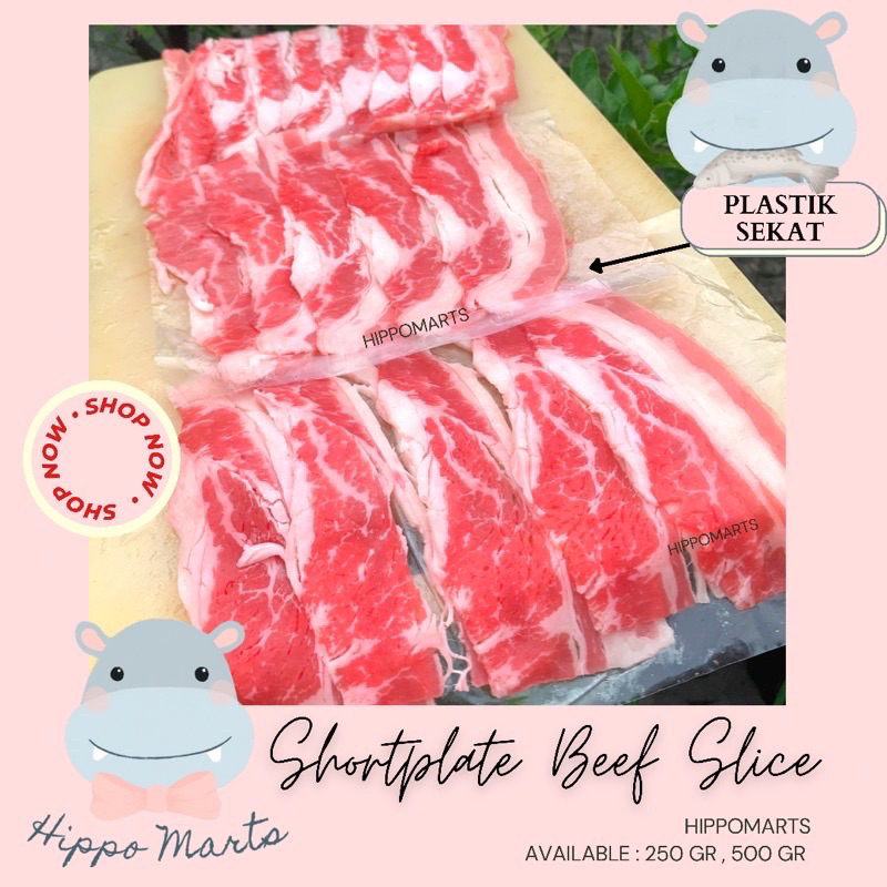 

500gr Shortplate Beef Slice US 1 mm / Daging Sapi Halal ( Angus Beef)