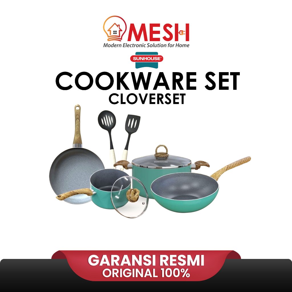 Sunhouse CLOVERSET - Clover Series 6pcs Set-Panci / Peralatan Masak / Stainless Steel / Panci Set / 