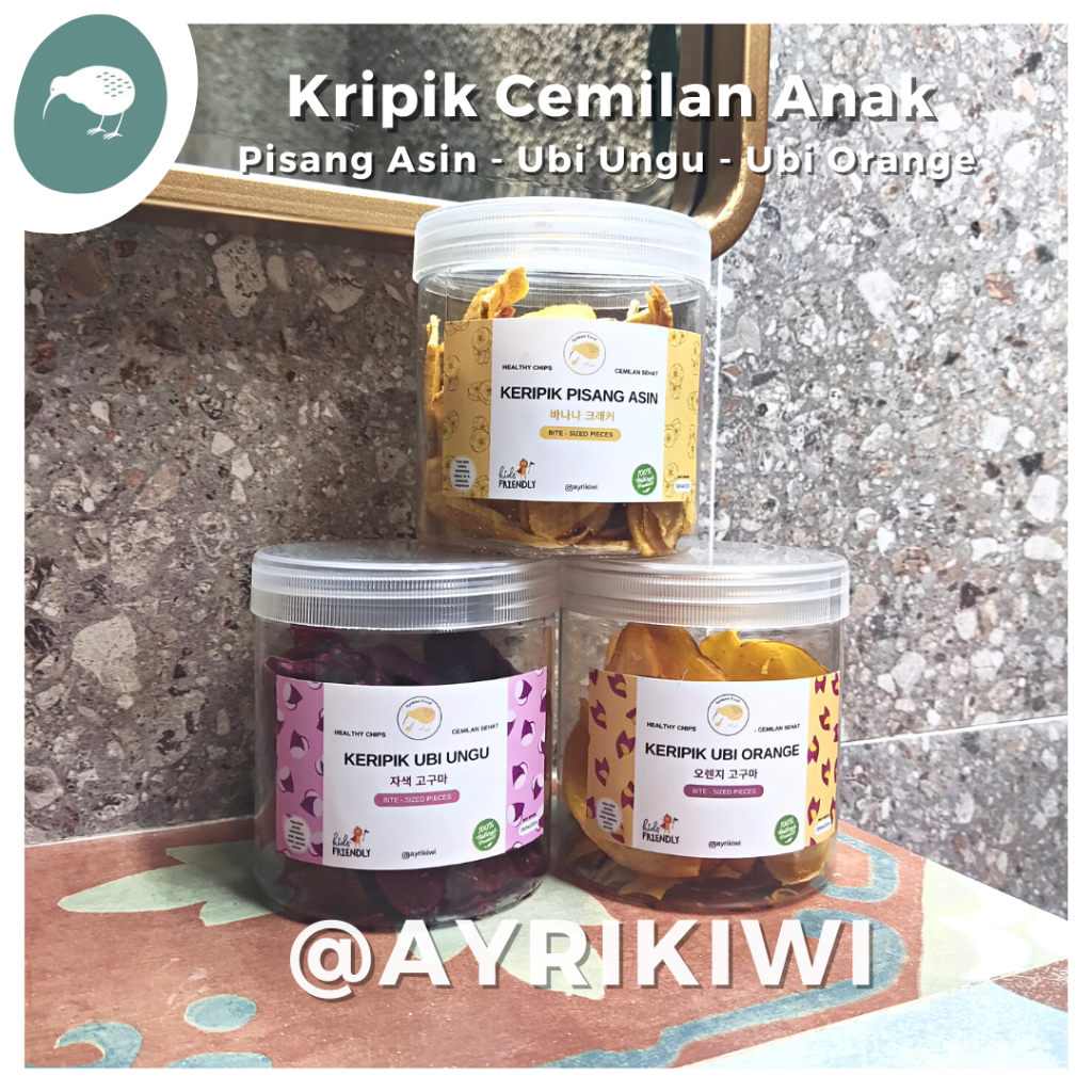

Kripik Sehat Cemilan Anak (Pisang Asin - Ubi Ungu - Keripik Tempe)