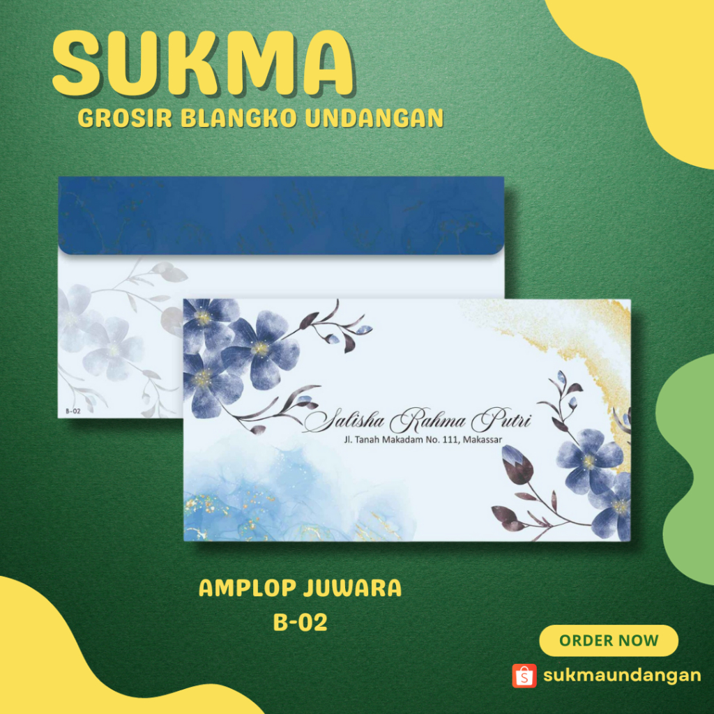 

AMPLOP KONDANGAN NIKAH MURAH JUWARA B-02 50 PCS UKURAN TANGGUNG | SUKMA UNDANGAN