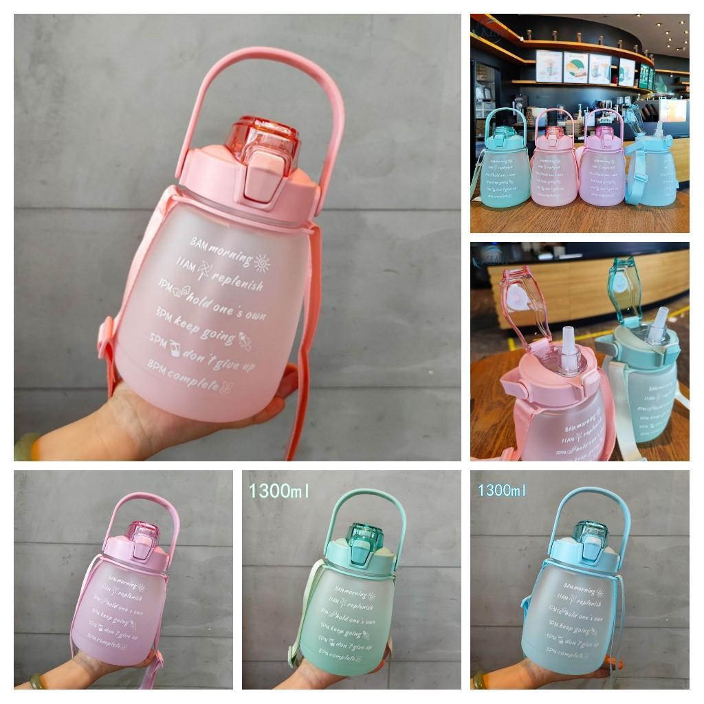 Botol Minum 1.3L Korea VIRAL Gemoy Gradasi Pastel + Free Sticker Lucu Botol Minum Gemoy + Gradasi