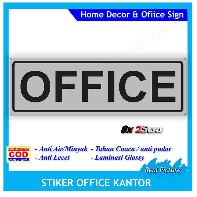 

Label stiker tulisan office kantor ruangan khusus sticker pabrik toko dll
