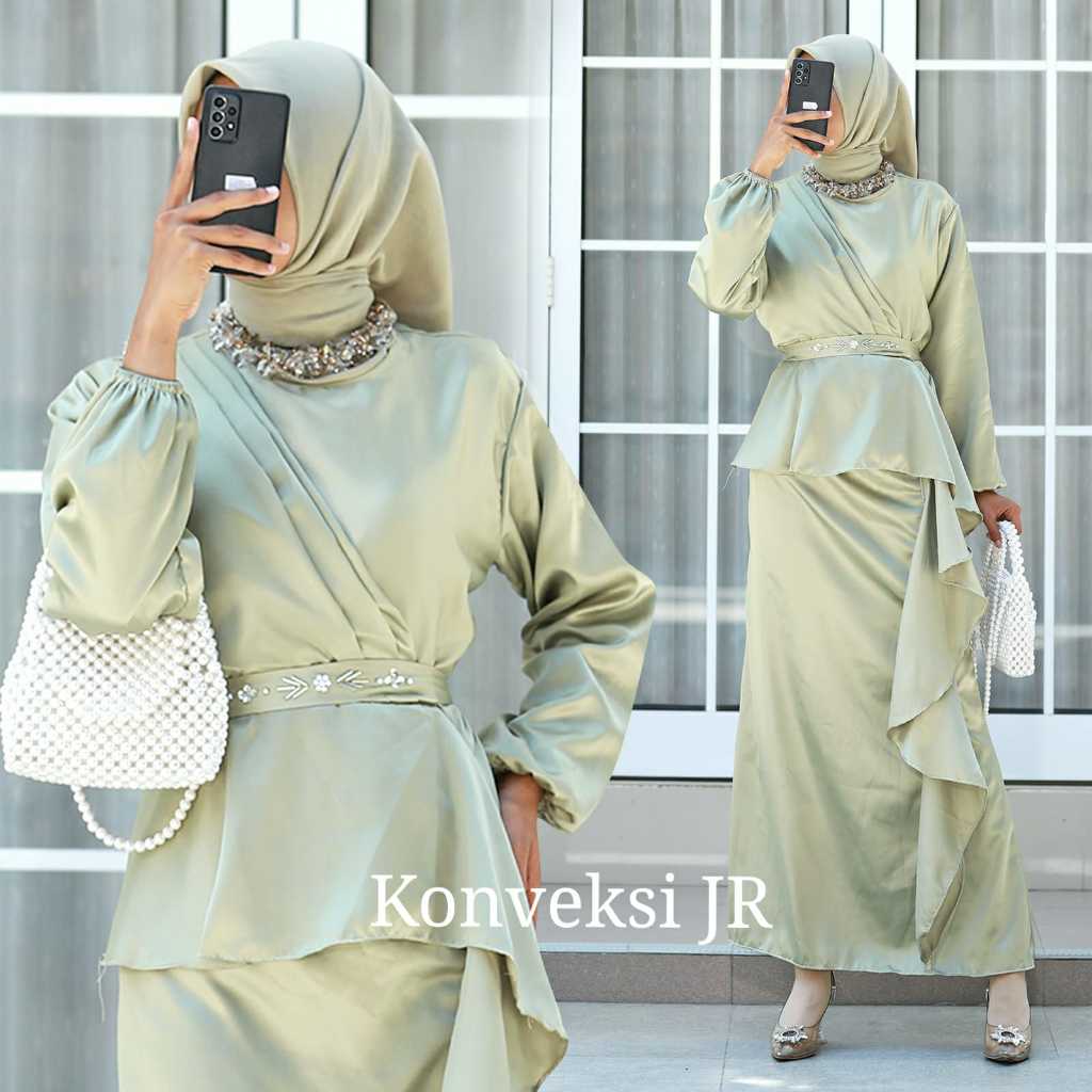 Denia Gaun Pesta Satin Silk - Dress Kondangan Mewah Elegan