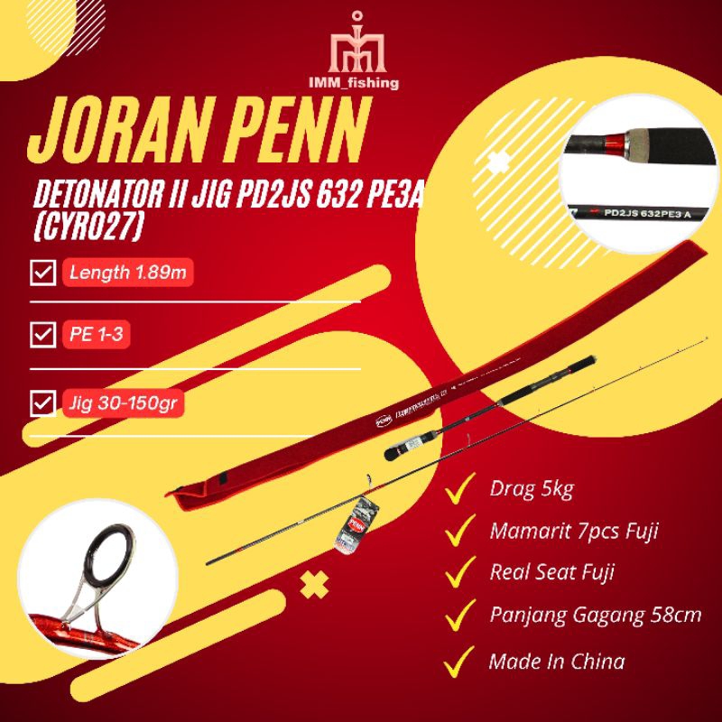 JORAN PENN DETONATOR JIG II | Tongkat Pancing | Fishing Rod | Jigging | Fuji