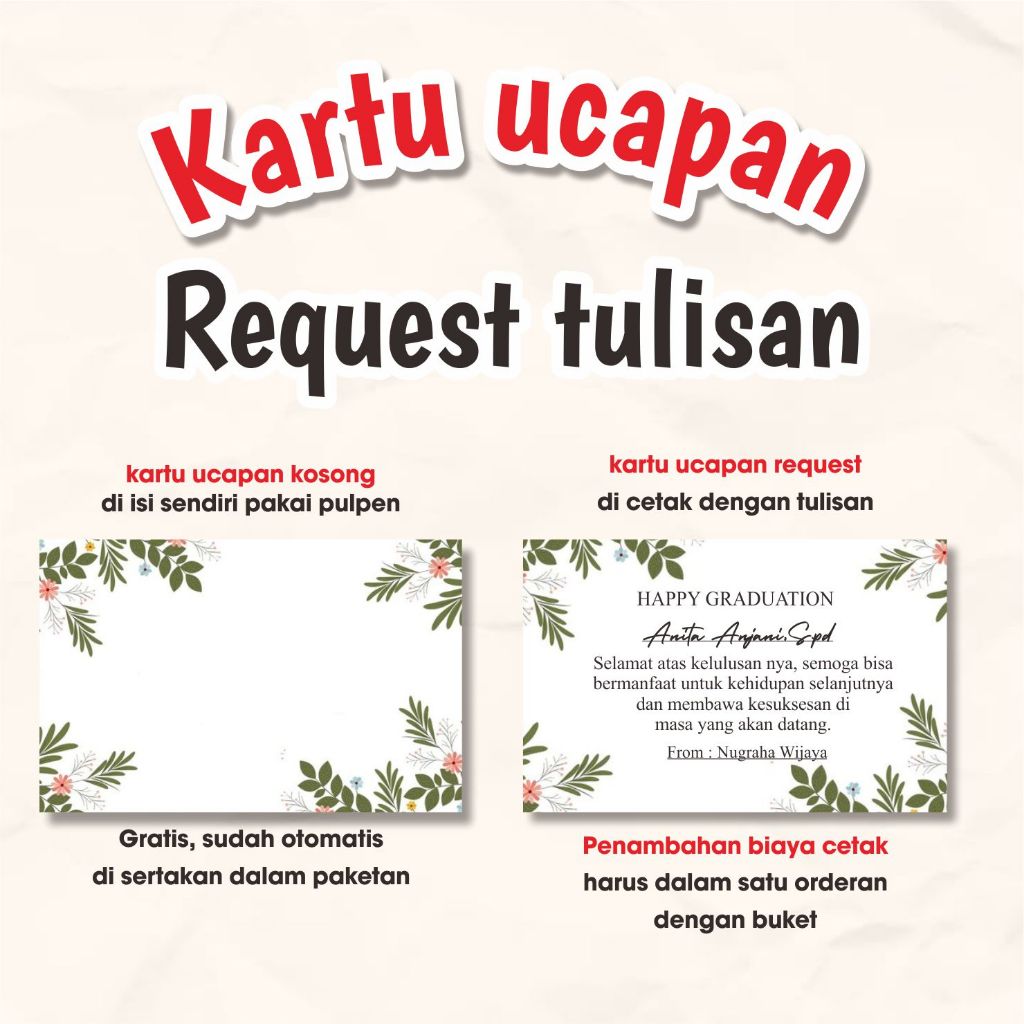 kartu ucapan buket Wisuda