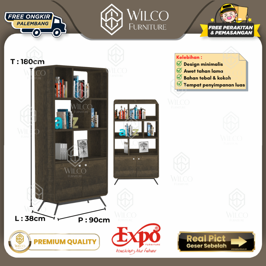 Lemari Pajangan Expo DC 9011 Display Cabinet Lemari Rak Buku/ Partisi