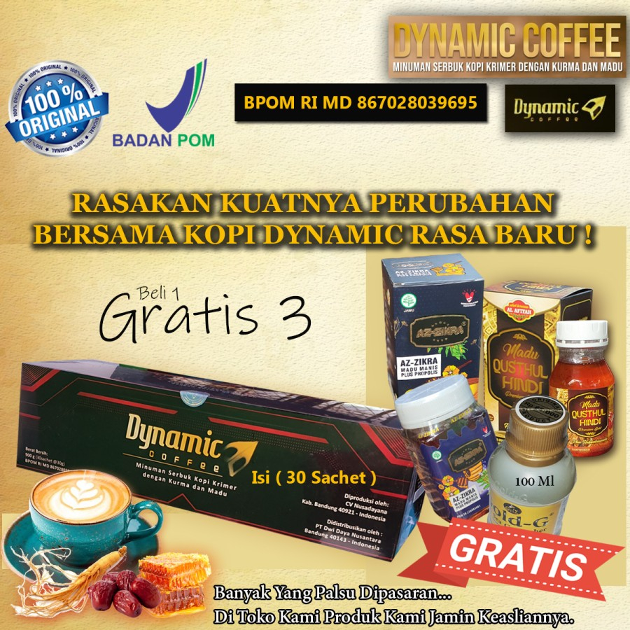 

Dynamic Coffe 30 Sachet @ 30 Gr Asli Gratis 3 Varian
