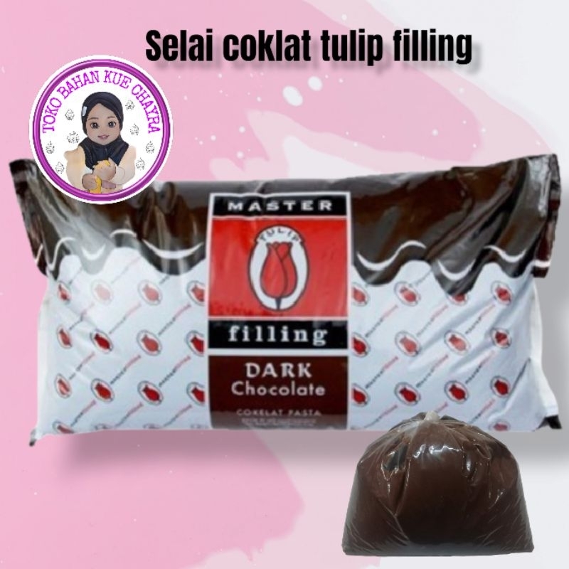 

selai tulip filling coklat kemas plastik 250gr