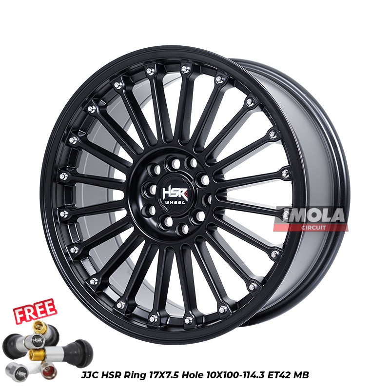 Velg Mobil Ring 17 HSR JJC Velg R17 Lobang 5 Innova Rush Terios Xpander Sienta Black