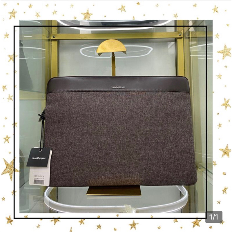 Perth Laptop Sleeve 205 in Brown ( up to 15 inch ) Genuine Leather Hush puppies