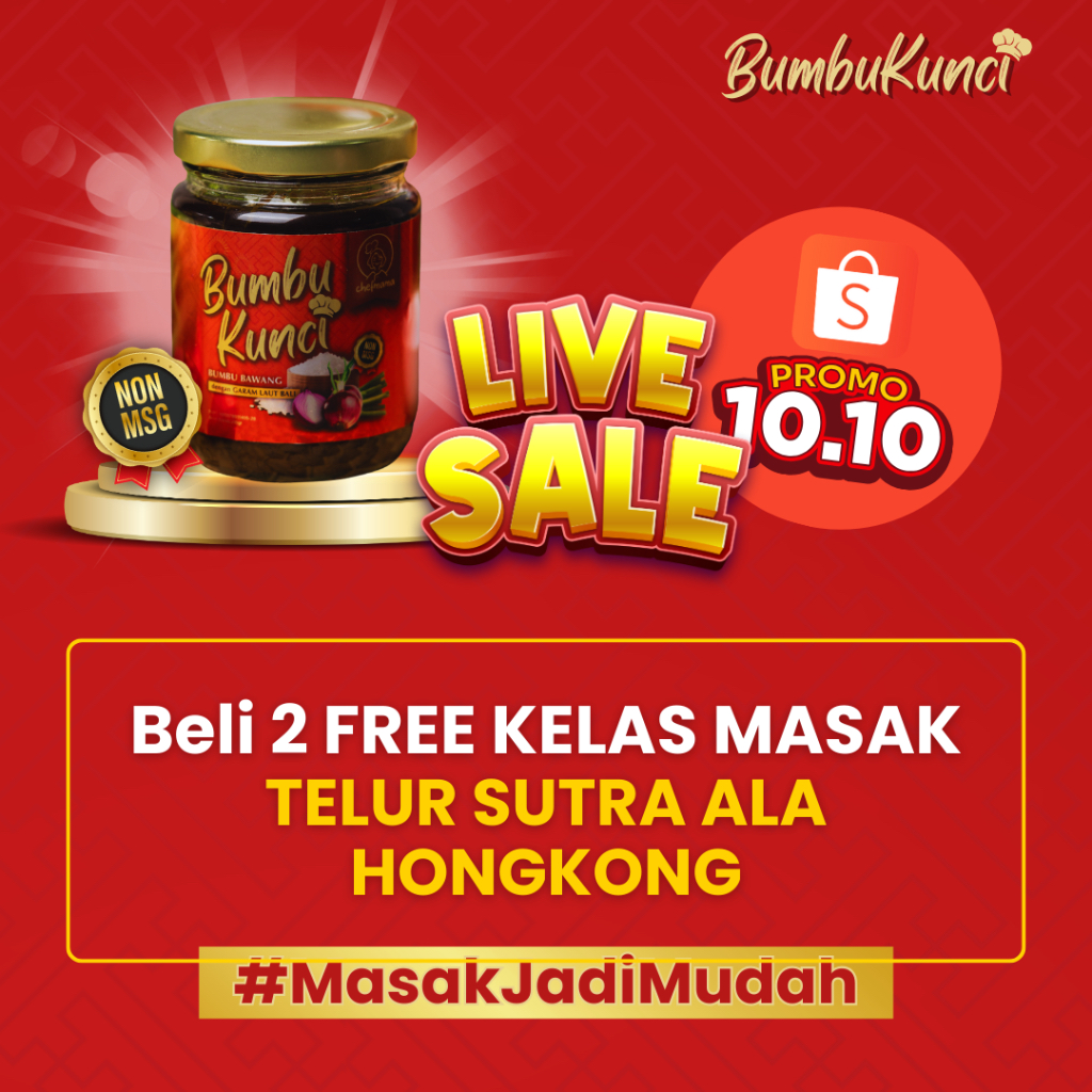 

BUMBUKUNCI 10.10 SPECIAL - 2 JAR FREE KELAS MASAK CHEFMAMA TELUR SUTRA ala Hongkong | BUMBU SERBAGUNA NON MSG DIABETIC FRIENDLY