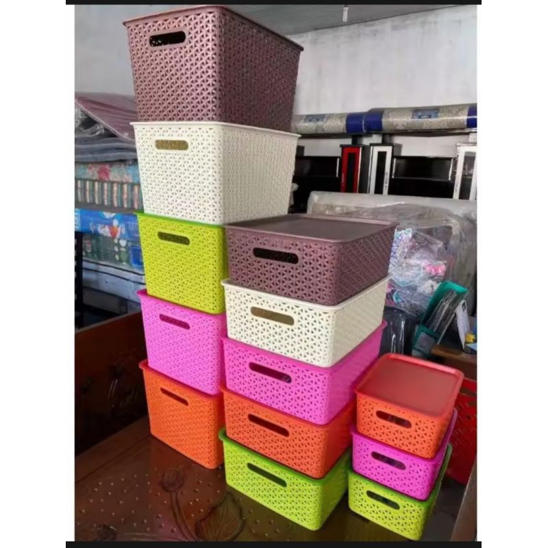 keranjang narita basket  sunlife s.m.L / storage container / keranjang penyimpanan / keranjang segi 