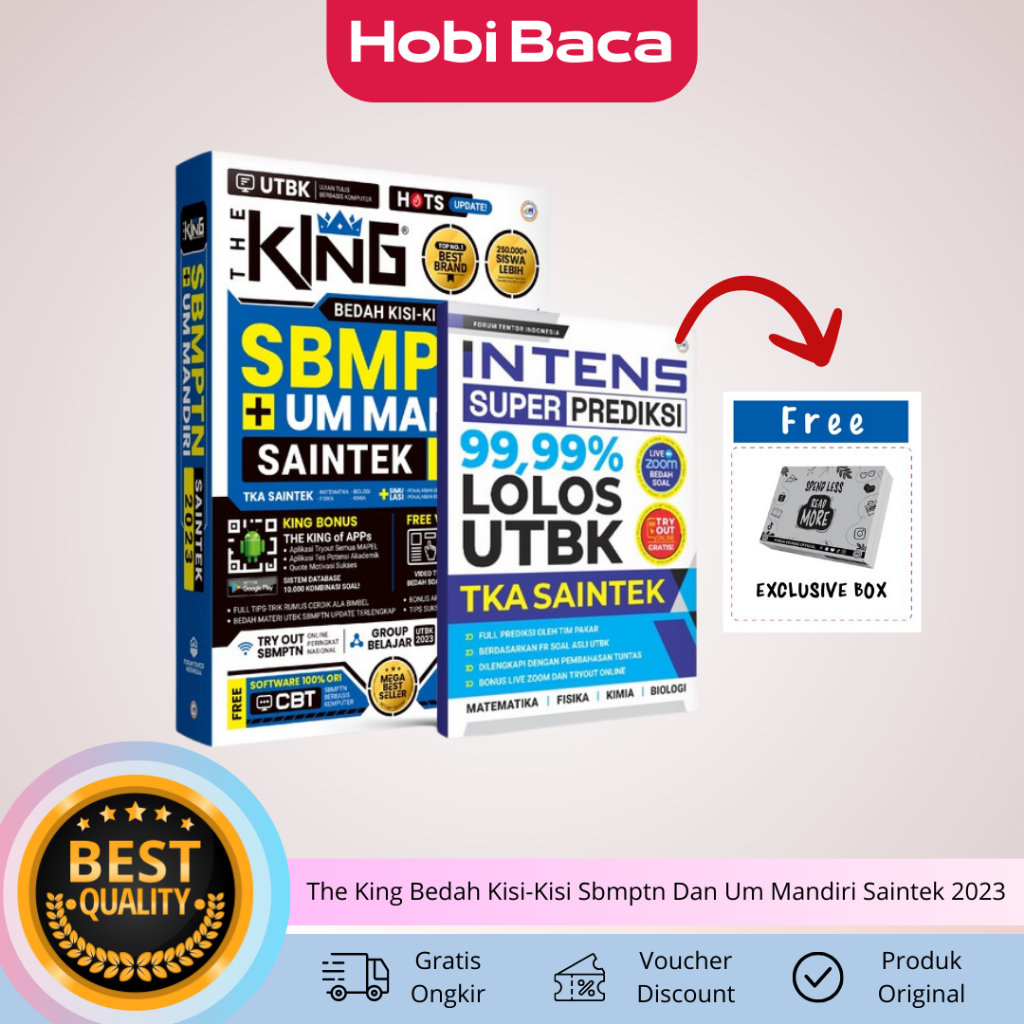 GOLD EDITION Buku The King Bedah Kisi-Kisi Sbmptn Dan Um Mandiri Saintek 2023 UTBK TPS #BONUS INTENS