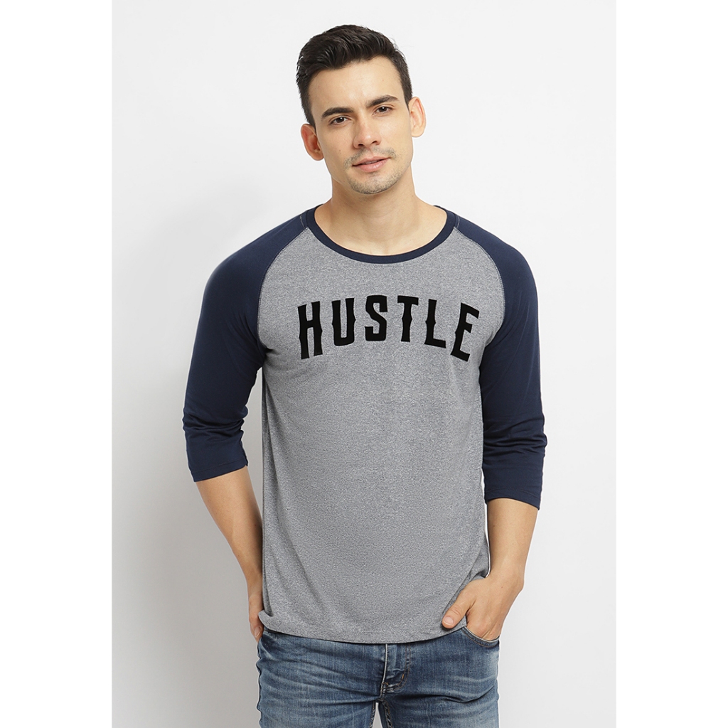 Moving blue raglan