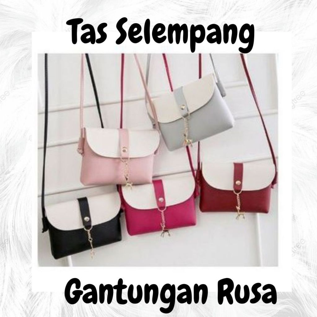 TAS WANITA / TAS SELEMPANG / TAS FASHION / Tas Fashion Selempang Motif Gantungan Rusa / Tas Fashion 
