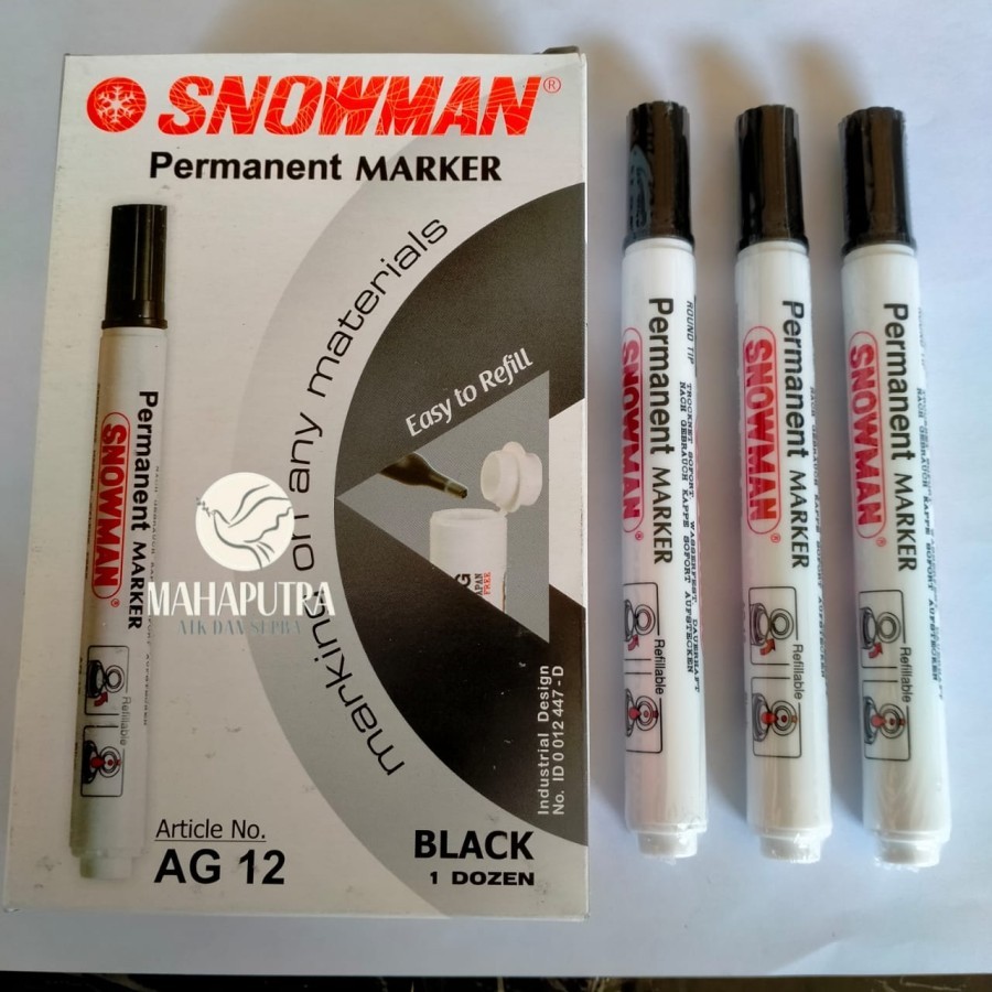 

GROSIR Spidol permanent snowman AG-12/ spidol murah grosir