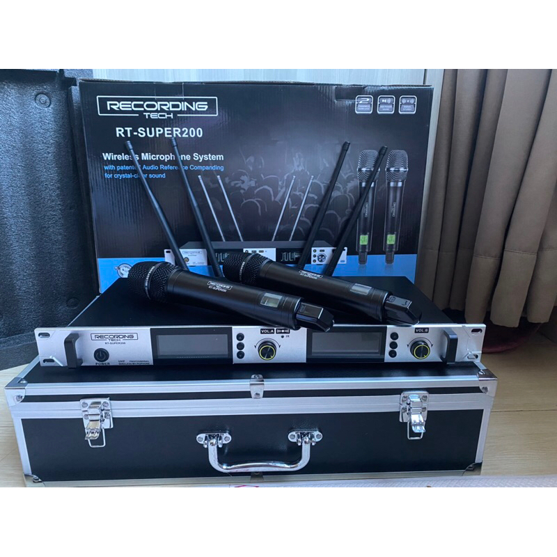 mic wireless recording tech RT- super200 super 200 2 channel