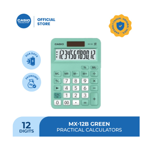 

Calculator Dagang Casio MX-12B-GB Green 12 Digits