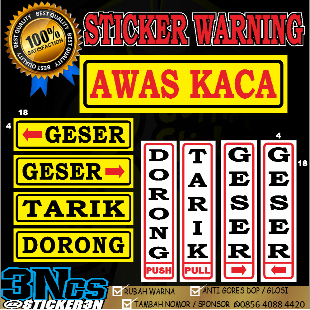 

Sticker Awas Kaca | Sticker Geser | Sticker Tarik - Dorong | Sticker Peringatan Awas Kaca | Sticker Peringatan Geser Kanan Kiri | Sticker Peringatan Dorong-Tarik