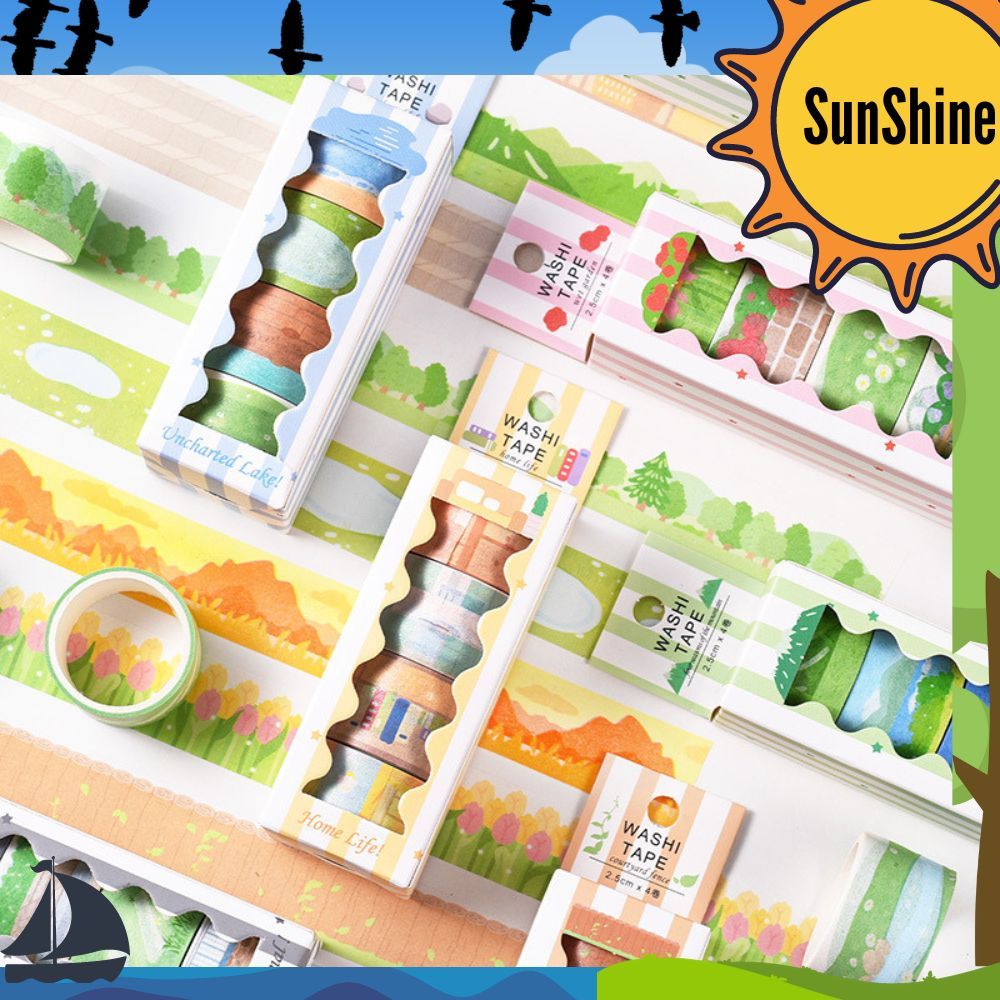 

✨ Sunshine Fancy ✨ 4 Pcs Washi Tape DIY Motif Pemandangan AT0119