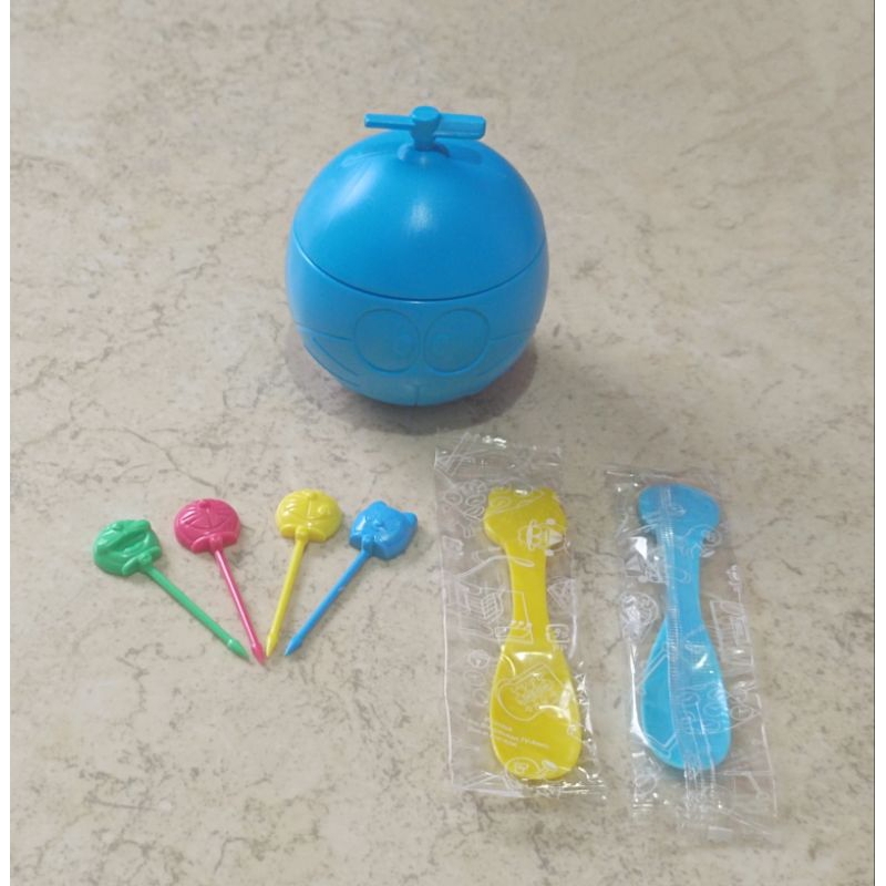 Snack Case Food Picks Sendok Doraemon Doremi Japan