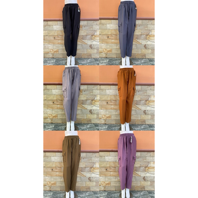 Celana Baggy Polo Linen All Size Kargo Standar