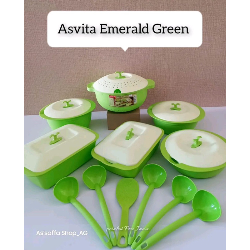 Asvita Set Wadah Saji Emerald 6pcs Family Set Prasmanan